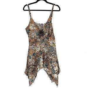 HAVENBLEU v neck strappy sharkbit hem tank top I5